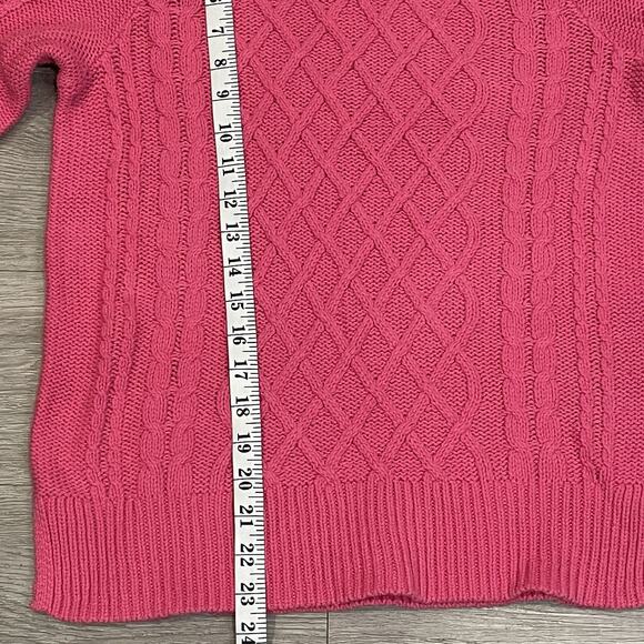 Womens Cable Knit Sweater Size XS Fall Pink Winter Warm Casual Pullover - Picture 4 of 6